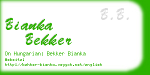 bianka bekker business card